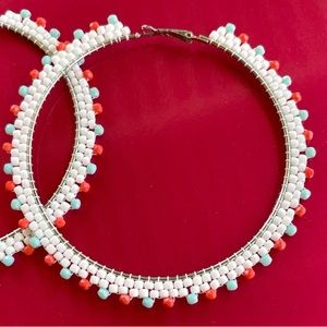 Large colorful hoop earrings